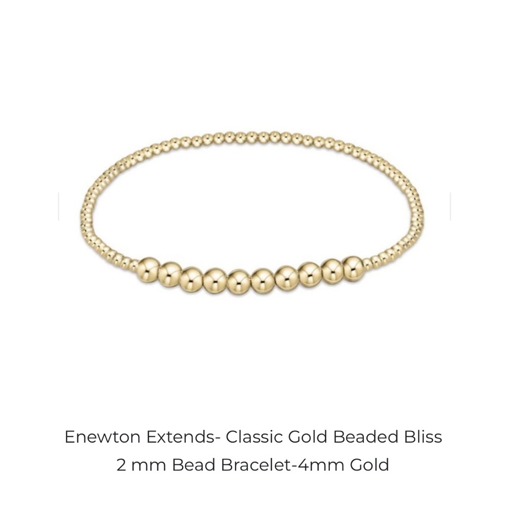 NWT Enewton Extends Classic Gold Beaded Bliss 2mm Bead Bracelet - 4mm Go…
